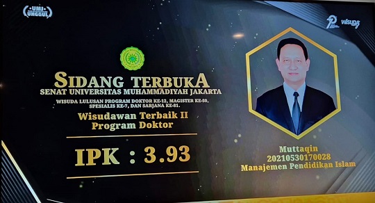 Kolonel Sus Muttaqin, Wisuda S3 dari UMJ dengan IPK 3,93