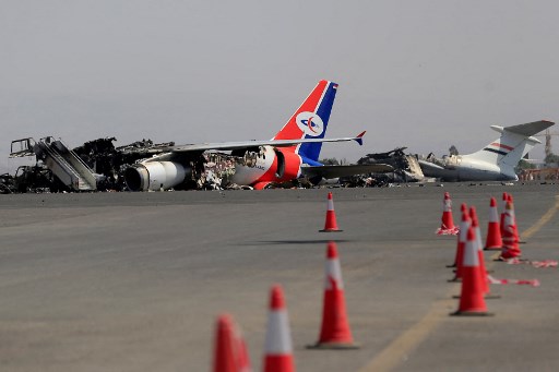 Israel Rudal Bandara Sanaa, Pesawat Jemaah Haji Hancur