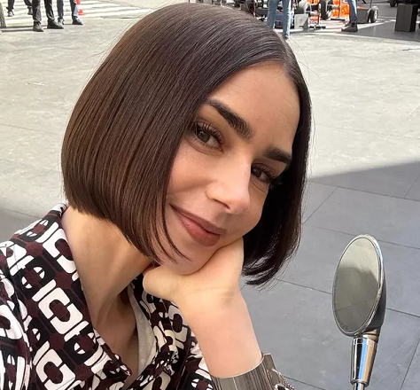 Lily Collins dengan model rambut parisian bob. (Foto: Dok. Istimewa)