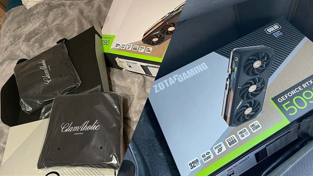 Penipuan pembelian kartu grafis Zotac GeForce RTX 5090 yang isinya telah ditukar dengan barang lain berupa tas ransel.
