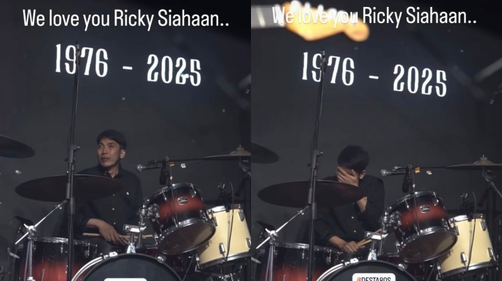 Desta Nangis saat Chapter 69 Gelar Tribute Konser untuk Ricky Siahaan, Eross Candra Jadi Gitaris