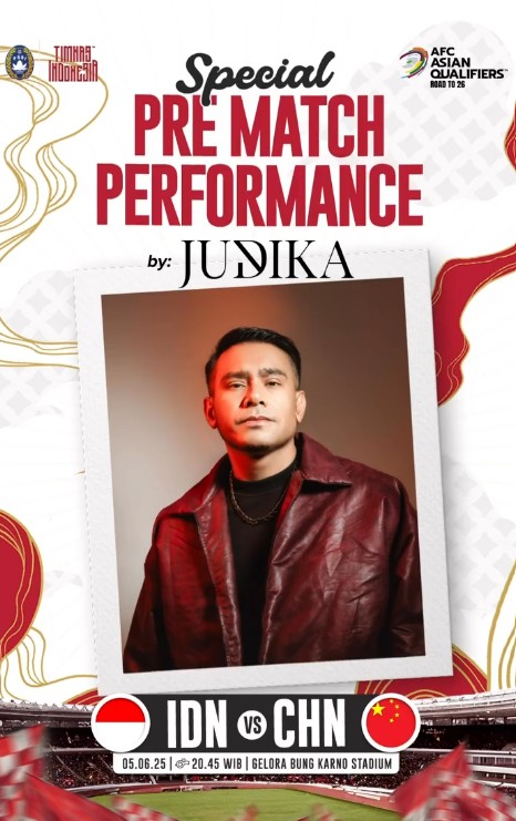 Gak Cuma God Bless, Judika Juga Akan Guncang Stadion GBK Jelang Laga Indonesia vs Tiongkok