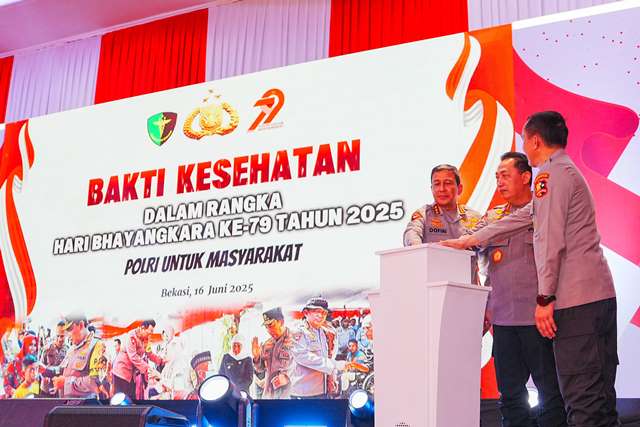 Kapolri menghadiri puncak bakti kesehatan jelang Hut ke-79 Bhayangkara. (Foto: Dok. Istimewa)