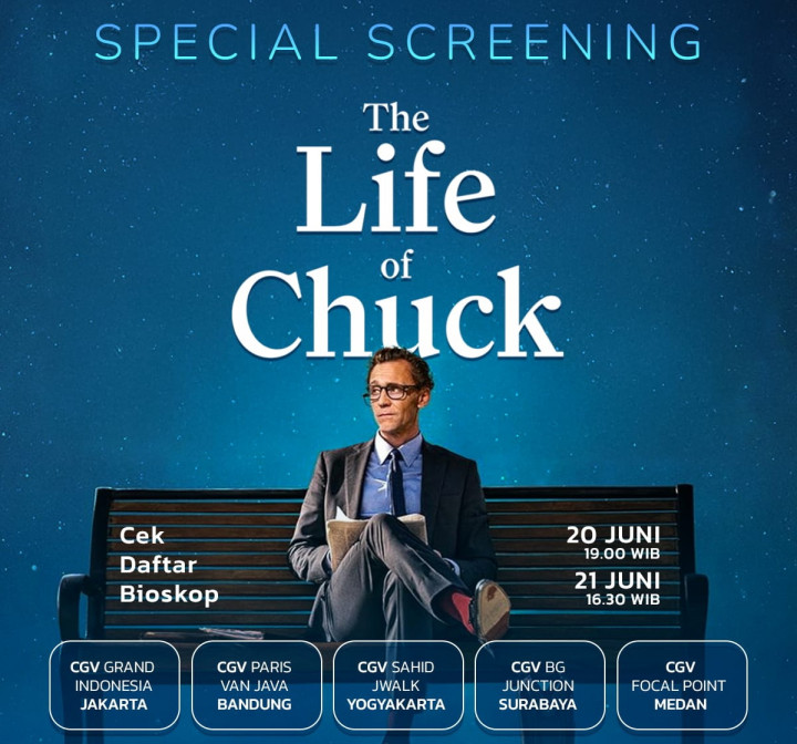 Dibintangi Tom Hiddleston, Film The Life of Chuck Tayang Eksklusif di 5 Kota Indonesia