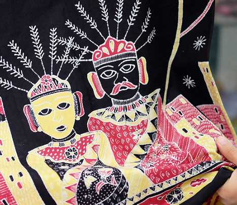 Motif ondel-ondel batik khas Jakarta.   (Foto: Dok. Instagram/@mandalagiri_id)