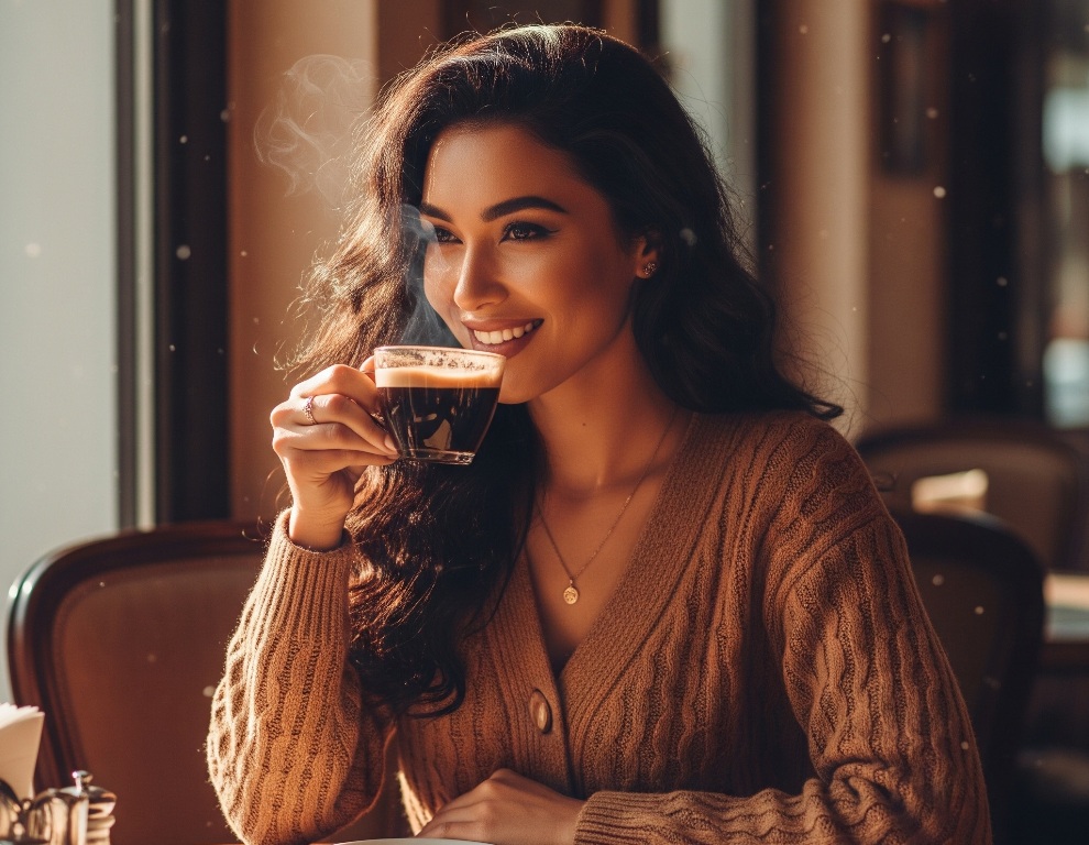 Kopi yang dianggap 'sehat' adalah yang mengandung kurang dari 2,5 gram gula dan tidak lebih dari 1 gram lemak jenuh per cangkir. Ilustrasi Gemini AI