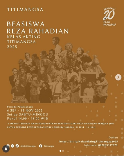 Reza Rahadian Bagi-Bagi Beasiswa Kelas Akting, Intip Syarat dan Cara Daftarnya!