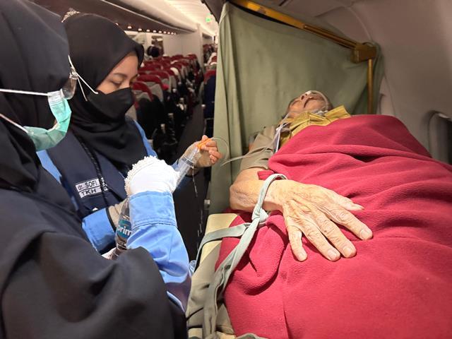 KKHI Daker Madinah mencatat sebanyak 41 orang jemaah haji yang kembali ke tanah air dengan skema Tanazul. (Foto: Dok. Birkom Kemenkes)
