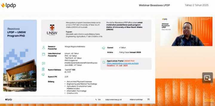 Mau Daftar Beasiswa Bundling LPDP-UNSW Sydney? Cek Syaratnya di Sini