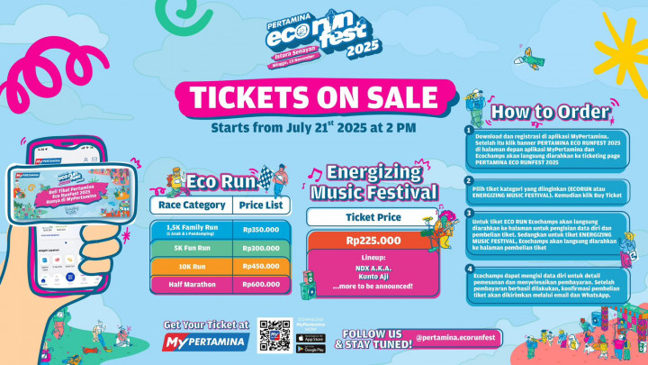 Jangan Sampai Kehabisan, Tiket Pertamina Eco RunFest 2025 Dibuka 21 Juli 2025 Pukul 14.00 WIB