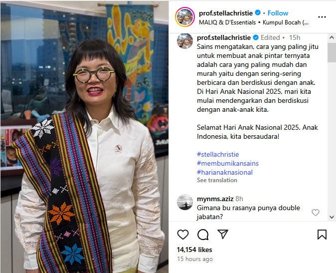 Hari Anak Nasional, Begini Cara Jitu Bikin Anak Pintar Ala Wamen Stella
