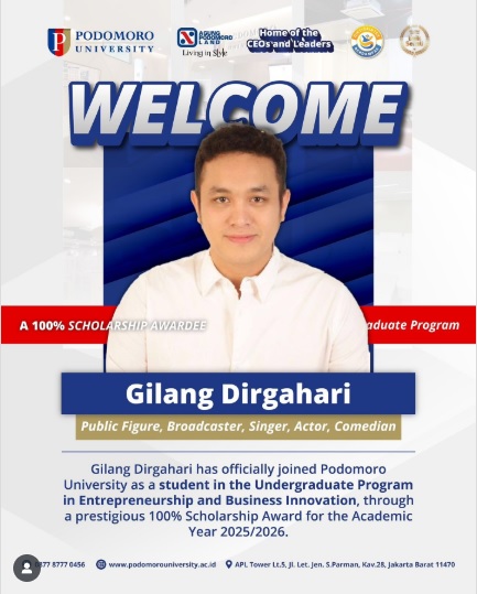 Gilang Dirga Resmi Jadi Mahasiswa S1 Podomoro University, Kuliah dengan Beasiswa