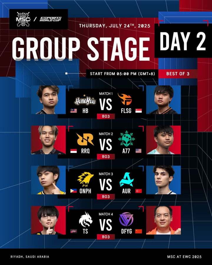 Jadwal MSC x EWC 2025 Hari Ini 24 Juli, Catat Jam Main RRQ Hoshi Biar Nggak Ketinggalan!