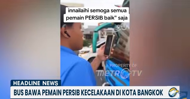 Bus Skuat Persib Alami Kecelakaan Lalu Lintas di Bangkok