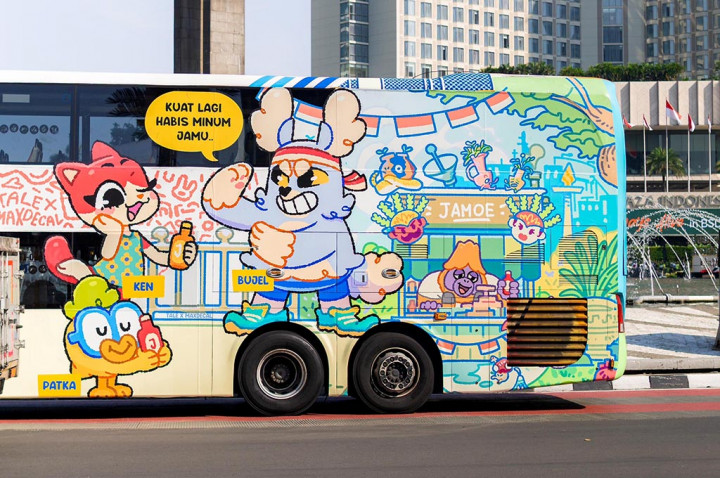 Keren, Bus Transjakarta Jadi 'Kanvas Berjalan' Karya Seniman Indonesia