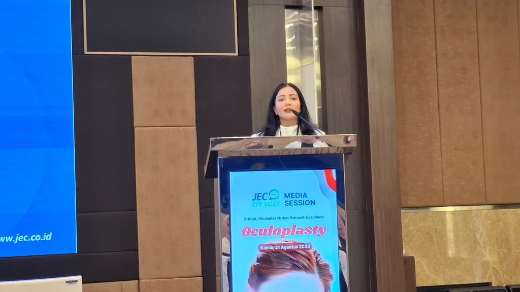 Dr. Dyah Tjintya Sarika, SpM selaku Dokter Spesialis Mata Sub-Spesialis Orbita, Okuloplastik, dan Rekontruksi JEC. Dok. Aulia/Medcom