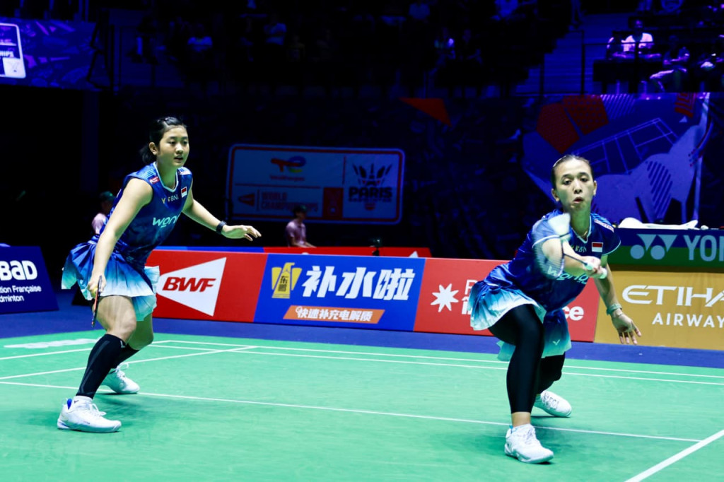 Febriana Dwi Puji Astuti/Amallia Cahaya Pratiwi berlaga di Kejuaraan Dunia Bulu Tangkis 2025 (dok. PBSI)