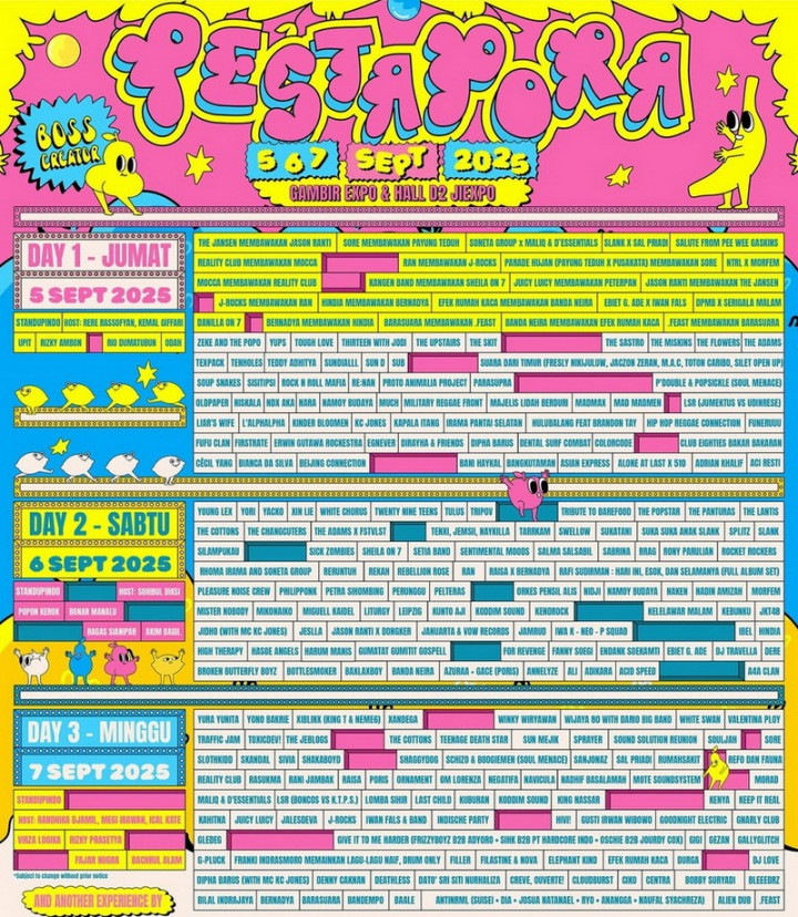Line Up lengkap Pestapora 2025