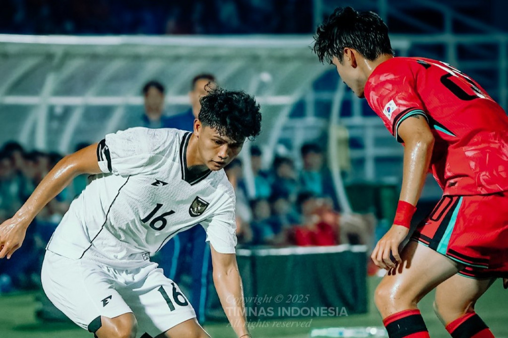 Suasana laga Timnas Indonesia U-23 vs Korea Selatan U-23. (Foto: X resmi Timnas Indonesia)