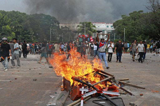 Demonstrasi ricuh di Nepal. AFP/Prabin Ranabhat