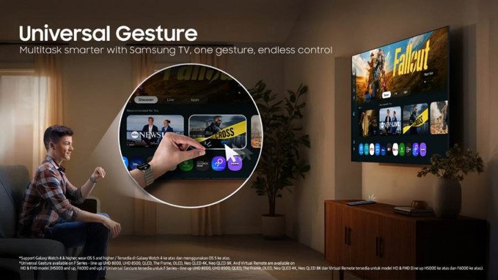 Kontrol TV Samsung Sekarang Bisa Pakai Gerakan Tangan, Caranya?