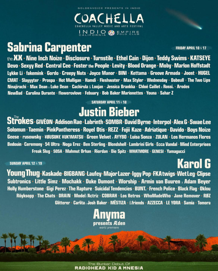Line Up Lengkap Coachella 2026