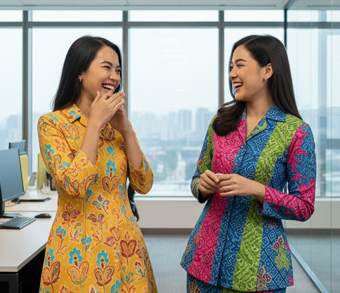 5 Inspirasi Baju Batik Wanita untuk Ngantor, Warna Cerah dan Cutting Kekinian