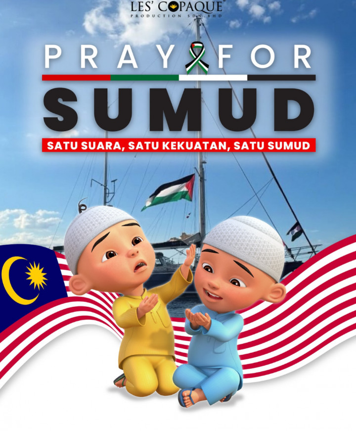 Upin dan Ipin Doakan Keselamatan Relawan Global Sumud Flotilla