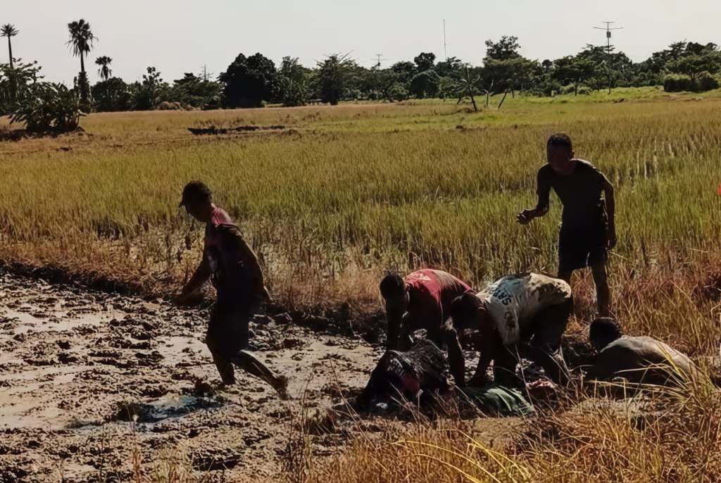 Inilah salah satu momen paling seru dari Sedekah Bumi, tradisi tahunan yang digelar para petani di kawasan Tanjung Lesung, Banten. Dok. Ist