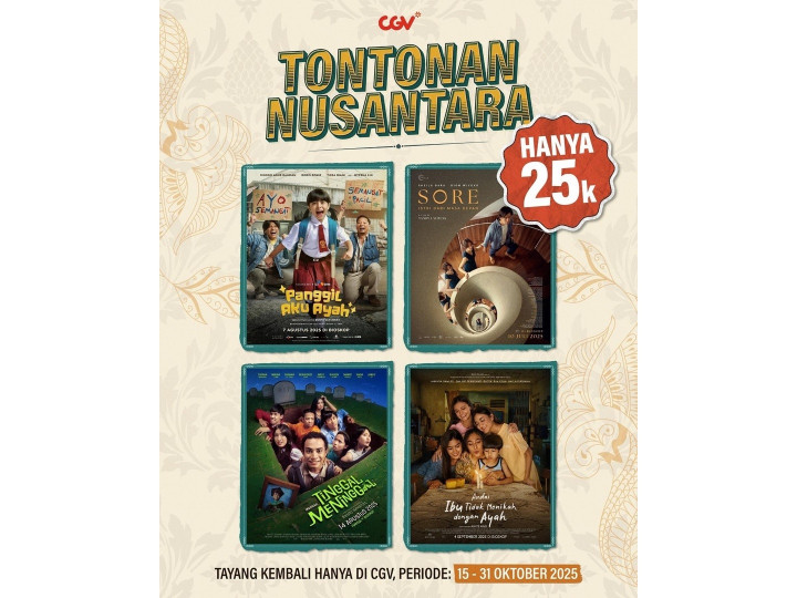 4 Film Indonesia Tayang Kembali di Bioskop, Tiket Hanya Rp25 Ribu