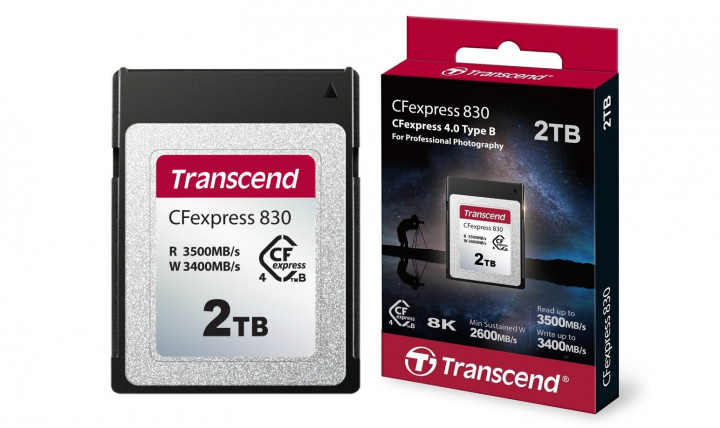 Transcend Punya SD Card CFexpress 830 Type B untuk Produksi 8K Profesional