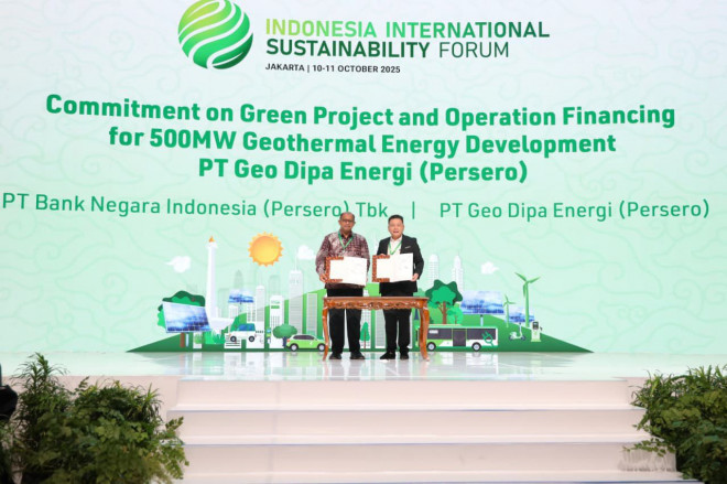 PT Bank Negara Indonesia (Persero) Tbk atau BNI memperkuat komitmennya terhadap pengembangan energi baru dan terbarukan (EBT) di Indonesia melalui penyediaan fasilitas kredit dan trade facility bagi PT Geo Dipa Energi (Persero)