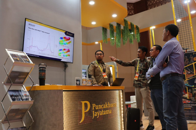 PT Puncakbaru Jayatama (PTPJ) tampilkan inovasi eksplorasi interaktif di Minerba Convex 2025. ist
