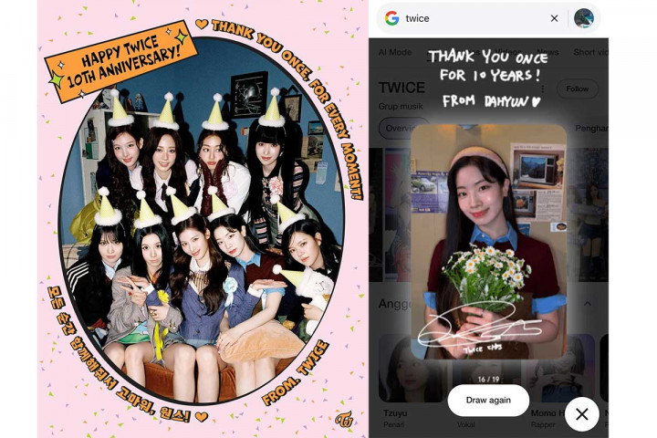 Ketik “TWICE” di Google, Penggemar Dapat Kejutan Photocard Spesial