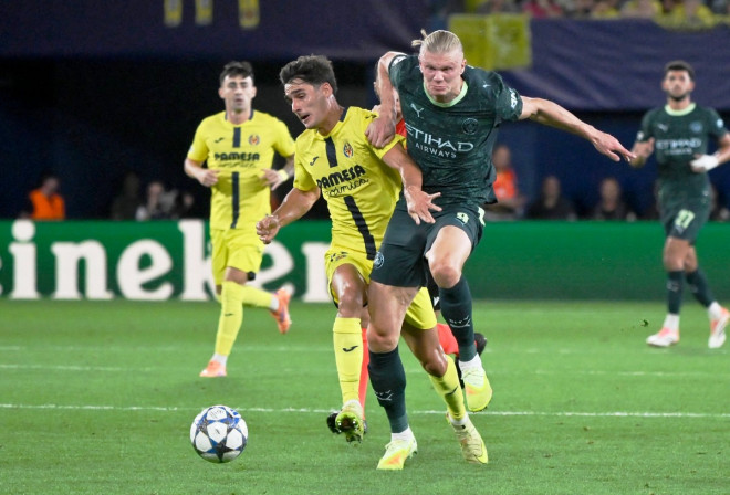 Erling Haaland sumbang satu gol untuk City ke gawang Villarreal-Foto JOSE JORDAN / AFP