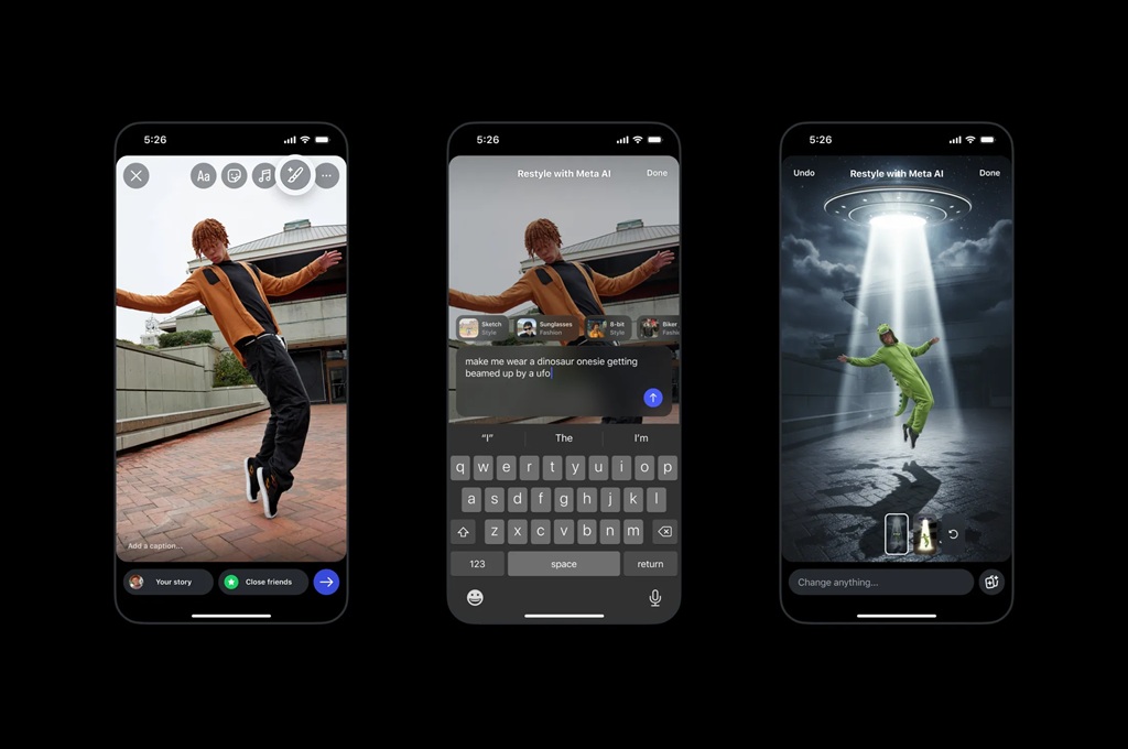 Instagram menghadirkan fitur pengeditan otomatis berbasis Meta AI untuk Stories.