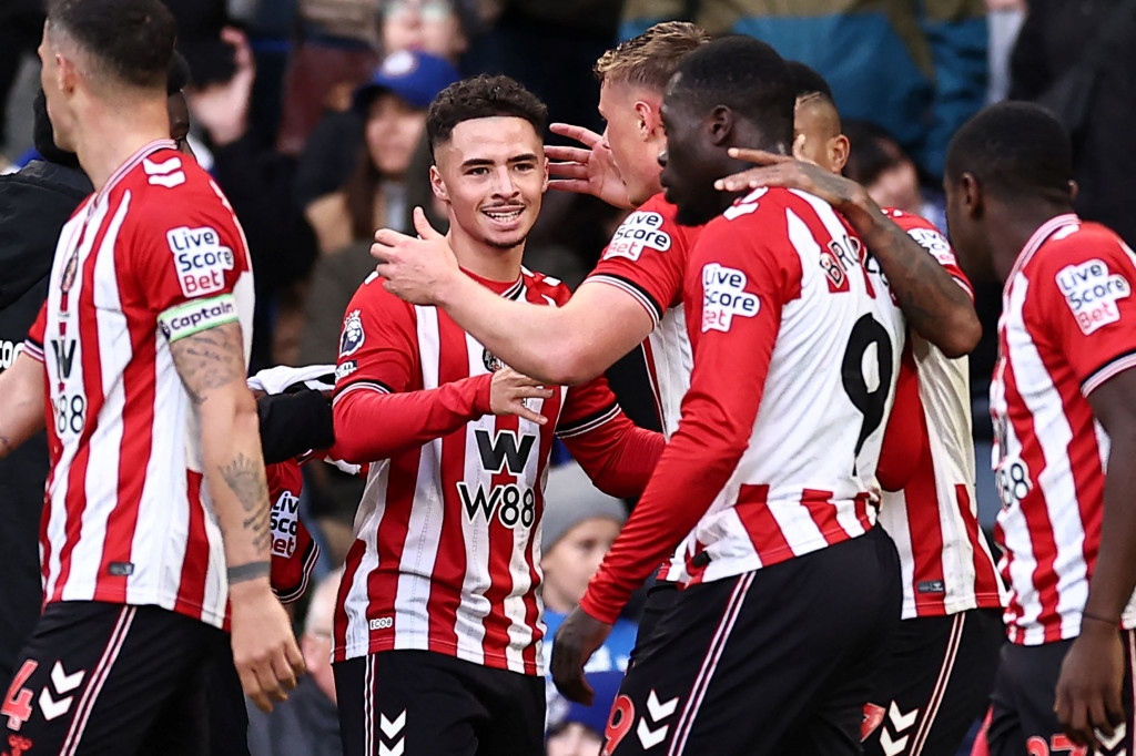 Pemain Sunderland merayakan kemenangan atas Chelsea (AFP/Henry Nicholls)