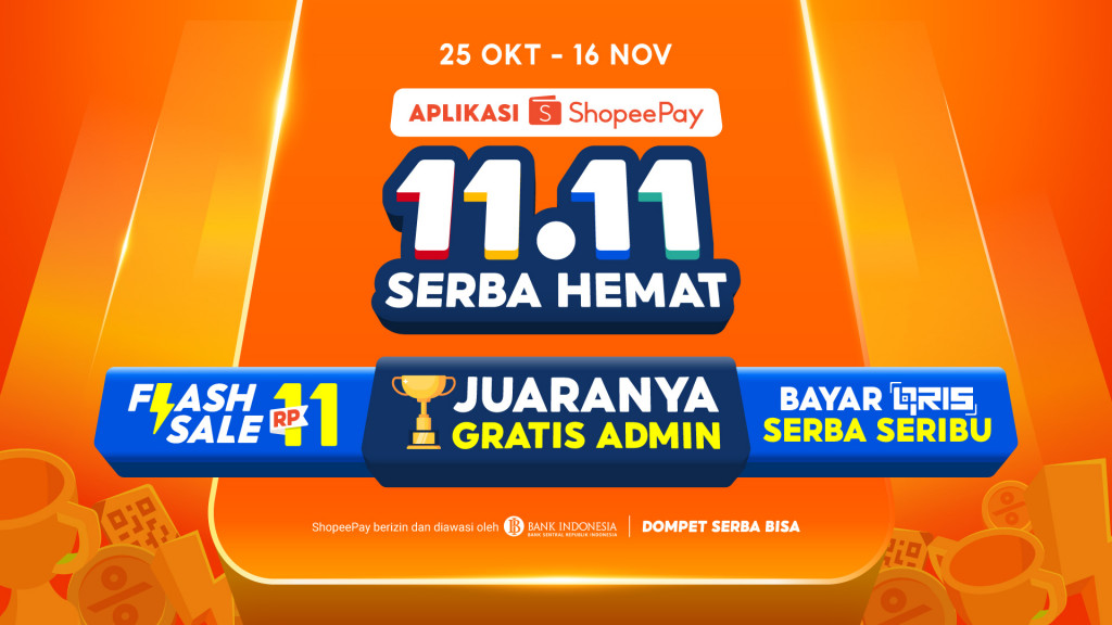 Aplikasi ShopeePay 11.11 Serba Hemat resmi hadir mulai 25 Oktober hingga 16 November 2025.