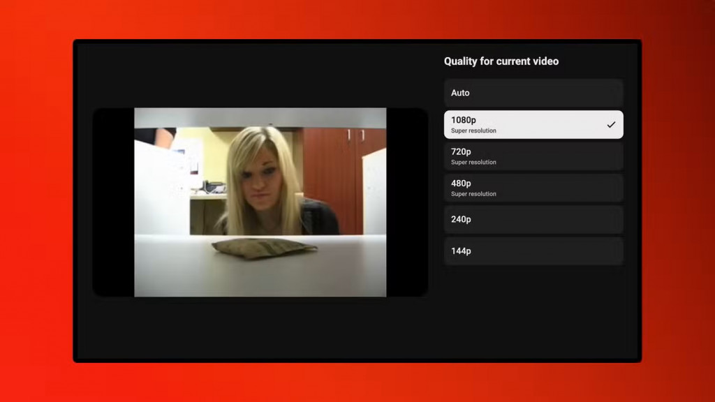 Fitur Ai upscalling video di YouTube.