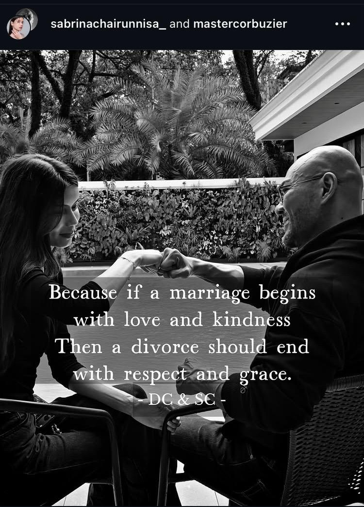Pengumuman perpisahan Deddy Corbuzier dan Sabrina Chairunnisa. DOK IG @sabrinachairunnisa_