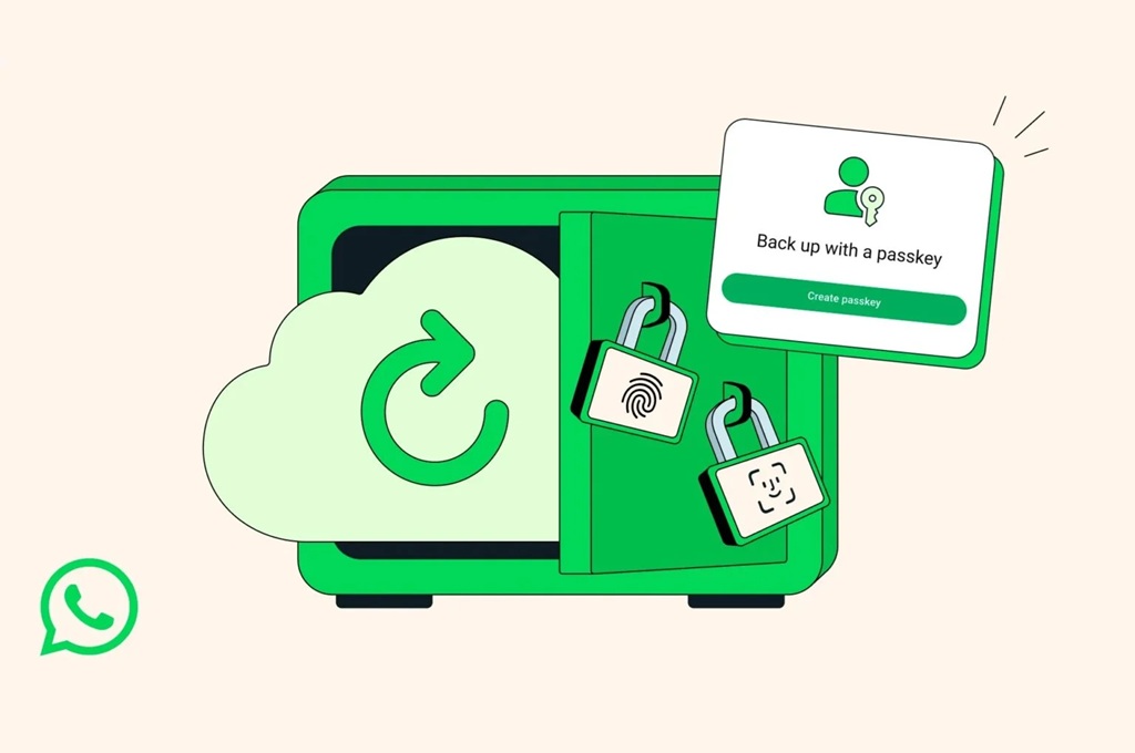 WhatsApp menghadirkan passkey-encrypted backups untuk menyimpan cadangan chat di Google Drive dan iCloud dengan proteksi biometrik tanpa kunci 64 karakter.