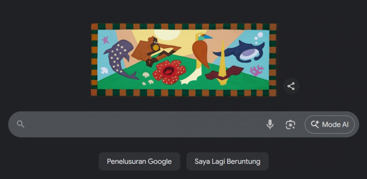 Google Doodle Rayakan Hari Cinta Puspa dan Satwa Nasional 2025