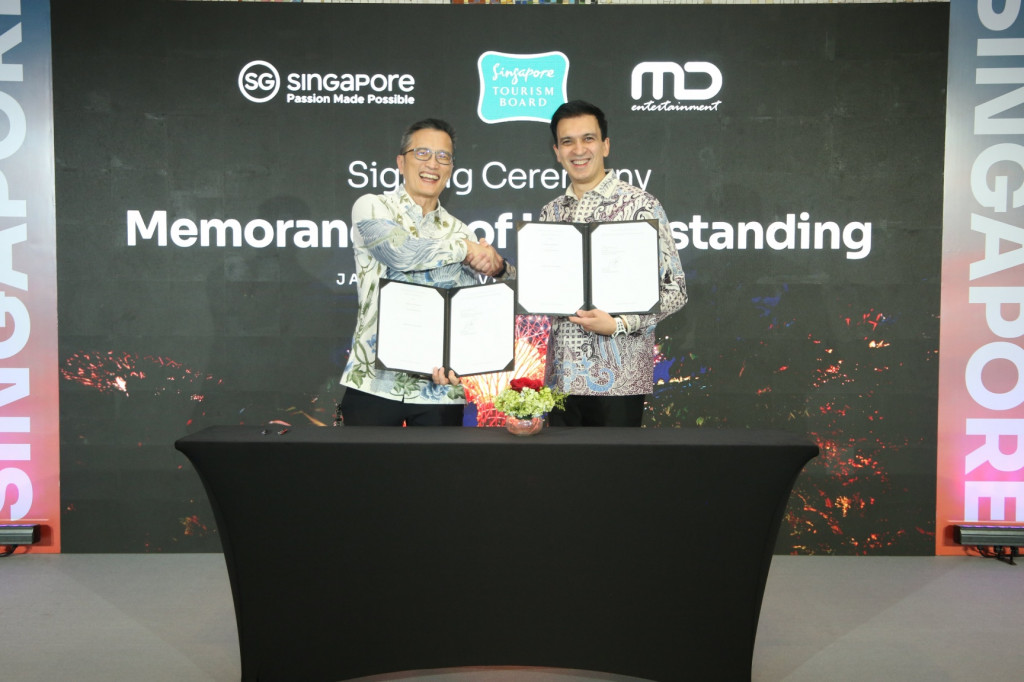 Penandatangan MoU antara Singapore Tourism Board (STB) dan MD Entertainment. Foto: STB