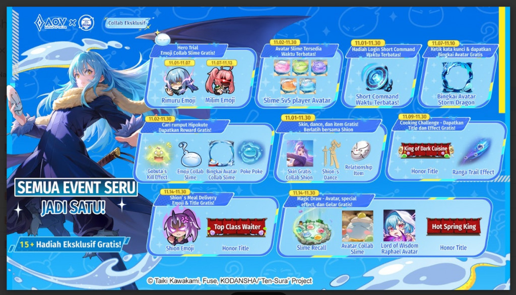 Kolaborasi Arena of Valor dan That Time I Got Reincarnated as a Slime