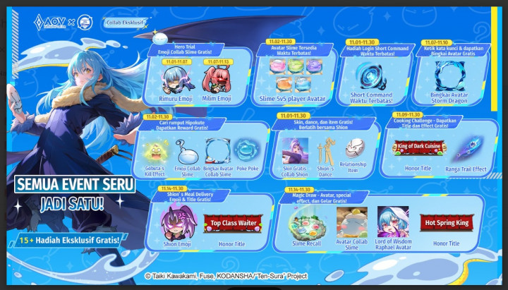 Rimuru Tempest ke Athanor! Kolaborasi AoV x That Time I Got