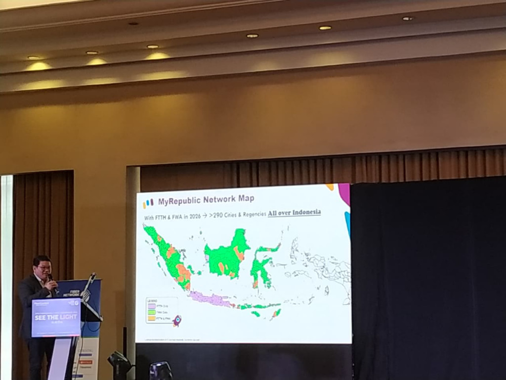 CEO MyRepublic Indonesia, Timotius Max Sulaiman dalam FiberConnect APAC Conference 2025 di Jakarta Rabu, 12 November 2025 (Foto: Medcom.id/Syahrul Ramadhan)