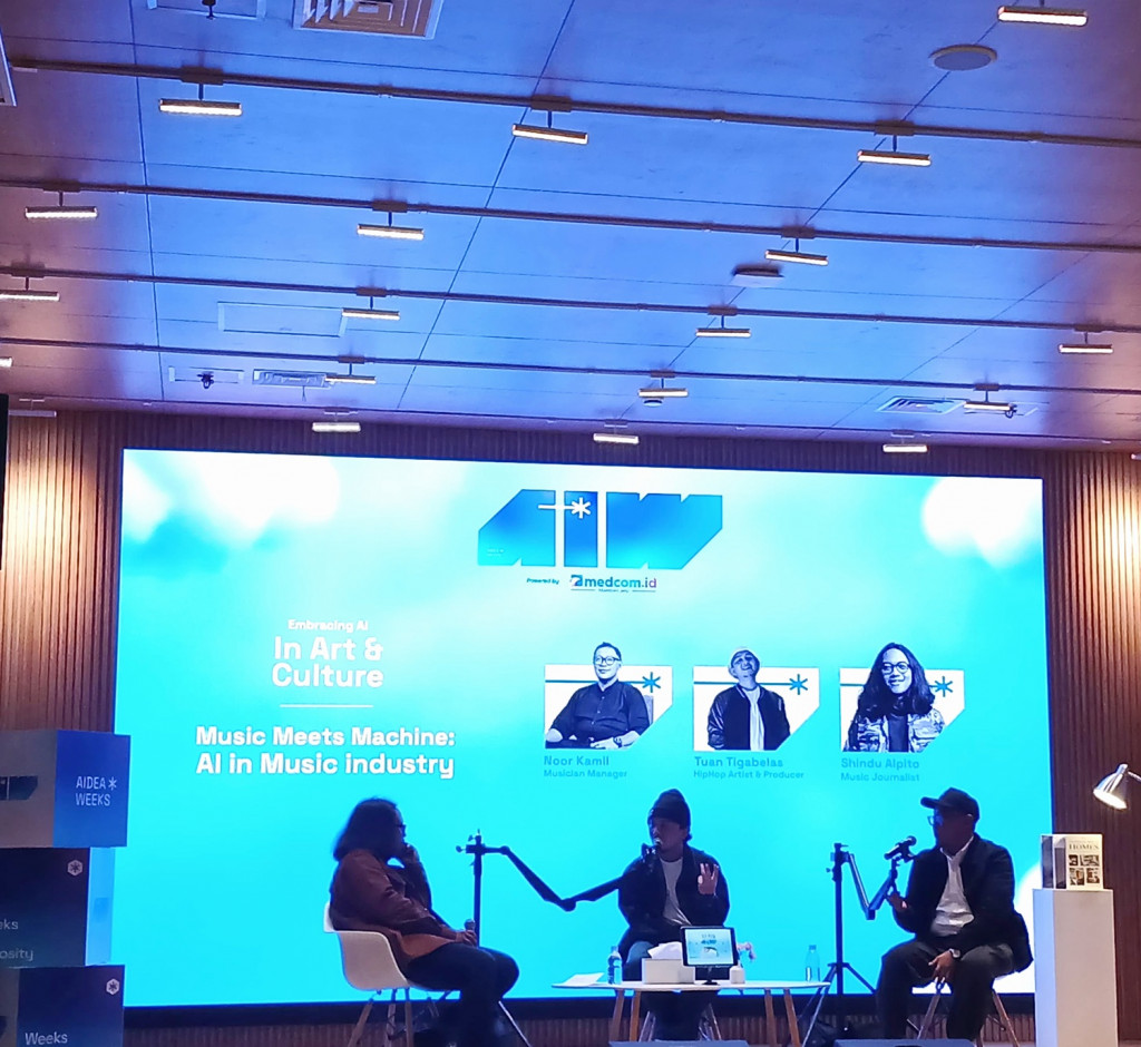 Sesi ketiga AIDEA WEEKS pekan kedua bertajuk “Music Meets Machine: AI in Music Industry” (Foto: Medcom.id/Sheva Asyraful)