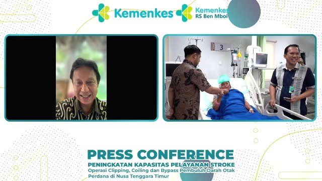  Menkes berbincang dengan para pasien melalui Zoom, menanyakan kondisi Sabina pascaoperasi. (Foto: Dok. Birkom Kemenkes)