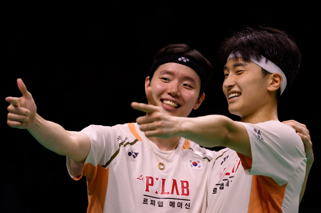 Kim Won Ho/Seo Seung Jae. (Photo by ANTHONY WALLACE / AFP)