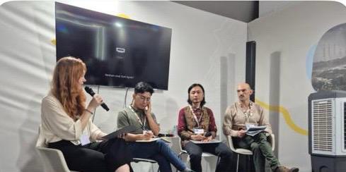 Masagung Achmad Fathan dari Trend Asia dalam sesi 'Just Transition for Whom?'